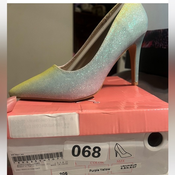 Allegra K Women's Stiletto Heels Dress Glitter Prom Pumps Size 6.5!!! NEW!!!💜💕 - Picture 8 of 9